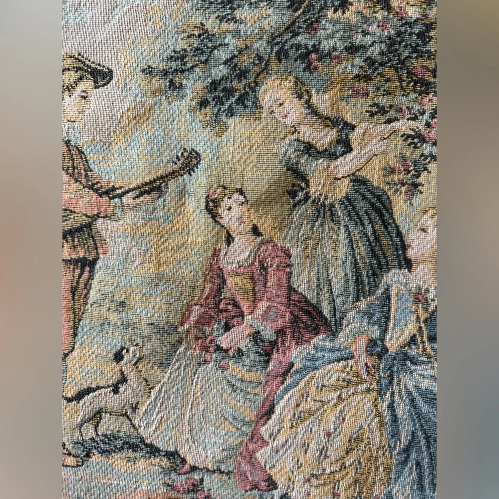 Vintage French Gobelin Tapestry Wall Hanging Pastoral Scene - Picture 3 of 7